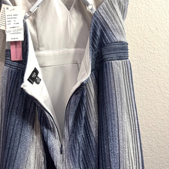 AQUA Cocktail‎ Mini Dress Medium Metallic Gradient Ombre Spaghetti Strap V-Neck - Picture 8 of 13